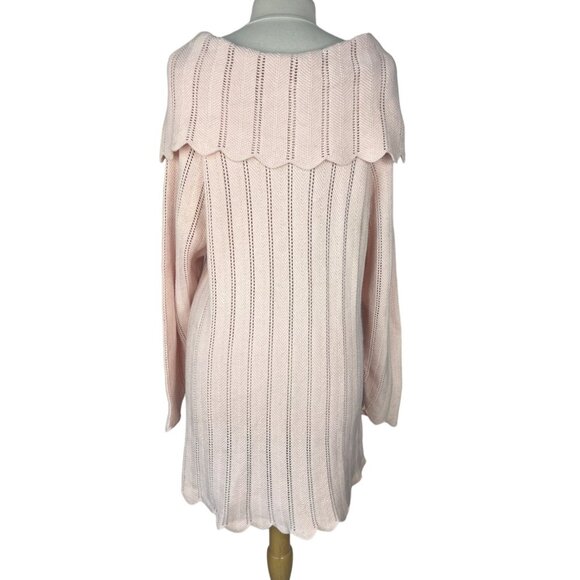 Vintage 525 Tunic Sweater Womens Large Light Pink Made in USA Cotton - Picture 3 of 7